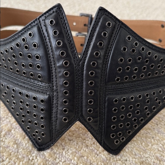 Alaia Wide Grommet Studded Corset Belt - Picture 4 of 12